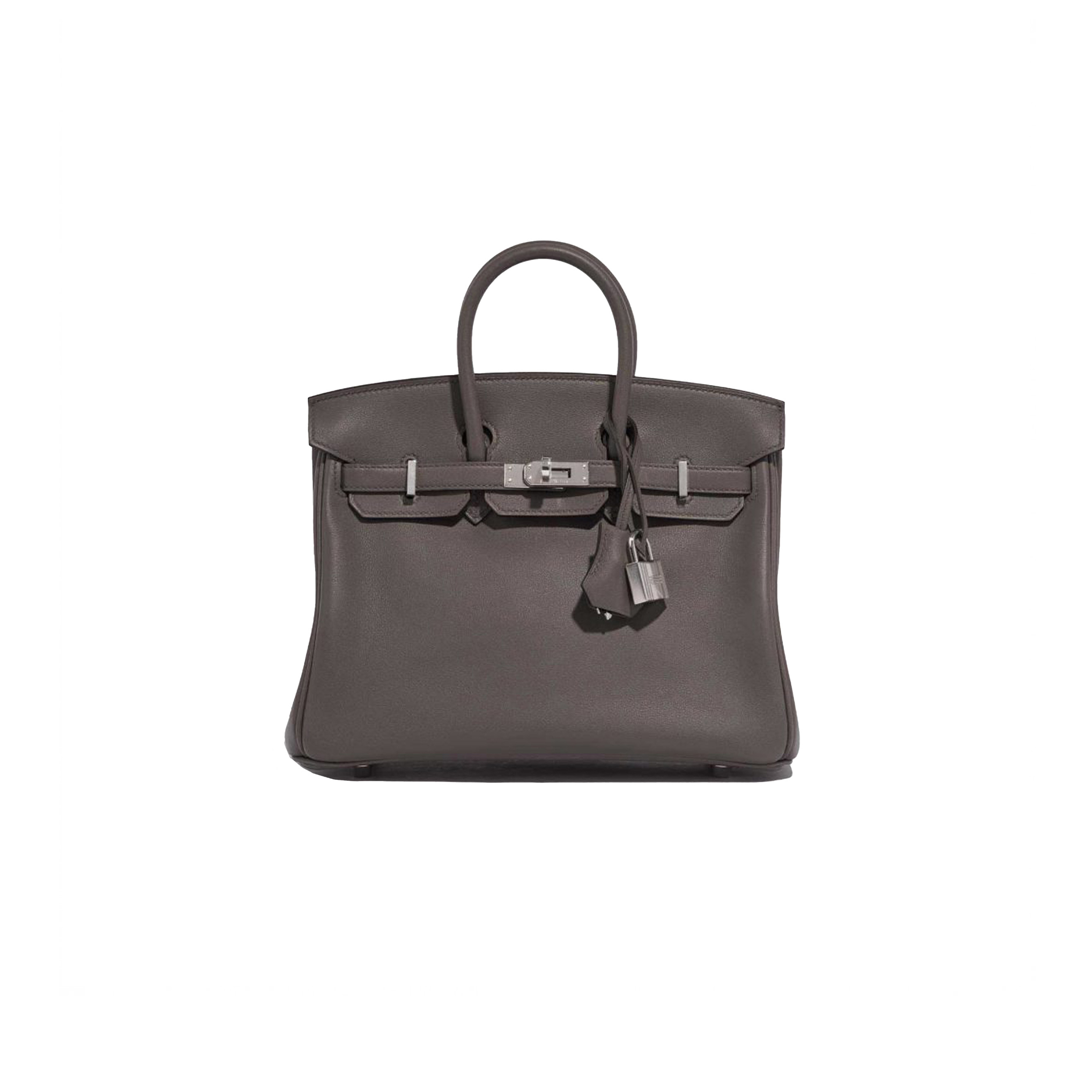 H**mes master birkin 25 swift leather pewter grey silver buckle bag h049362ck10 (25*20*13cm)